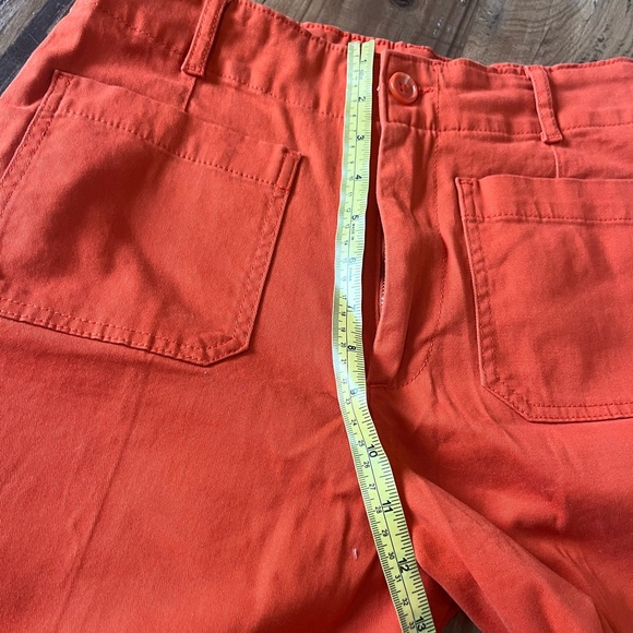 Bagatelle Collection NY 8 Cropped Wide Leg Twill Trouser Pants Orange Pant - Picture 7 of 8